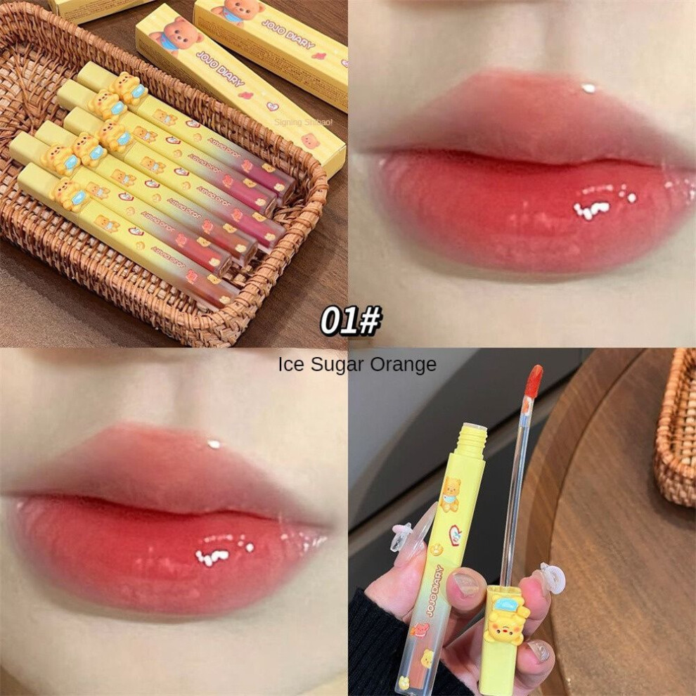(Type#1) Jojo Diary Cheese Bear Treasure Mirror Lip Glaze Low Saturation Nude Clear Water-image-OPC-PKCR8SZ-NEW