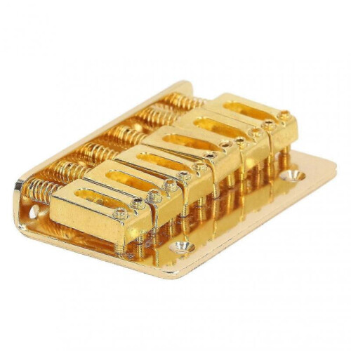 2024 6 String Guitar Fixed Saddle Bridge Hardtail Top Loader Iron Electric Guitar Saddle Bridge Replacement Gold