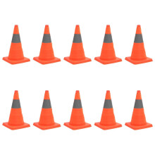 Pop-up Traffic Cones 42 cm High - 10 Pack Durable Outdoor Safety Cones with Low Centre of Gravity for Road Use
