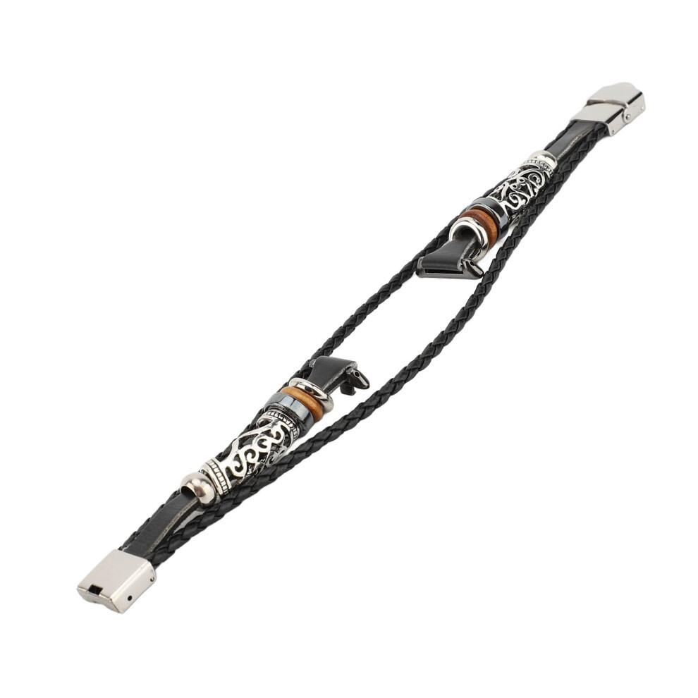 Vintage Ethnic Beaded Pu Leather Watch Band Compatible With 9 Smartwatch Black 4941347080927