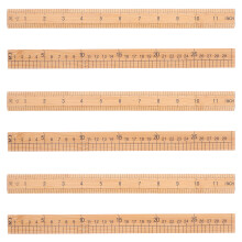 6pcs 12 Inch Bamboo Dual Scale Ruler Measuring Tool