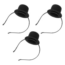 3St Zwart Mini Vintage Hoed Haarband Polyester Voor Verjaardag Feest