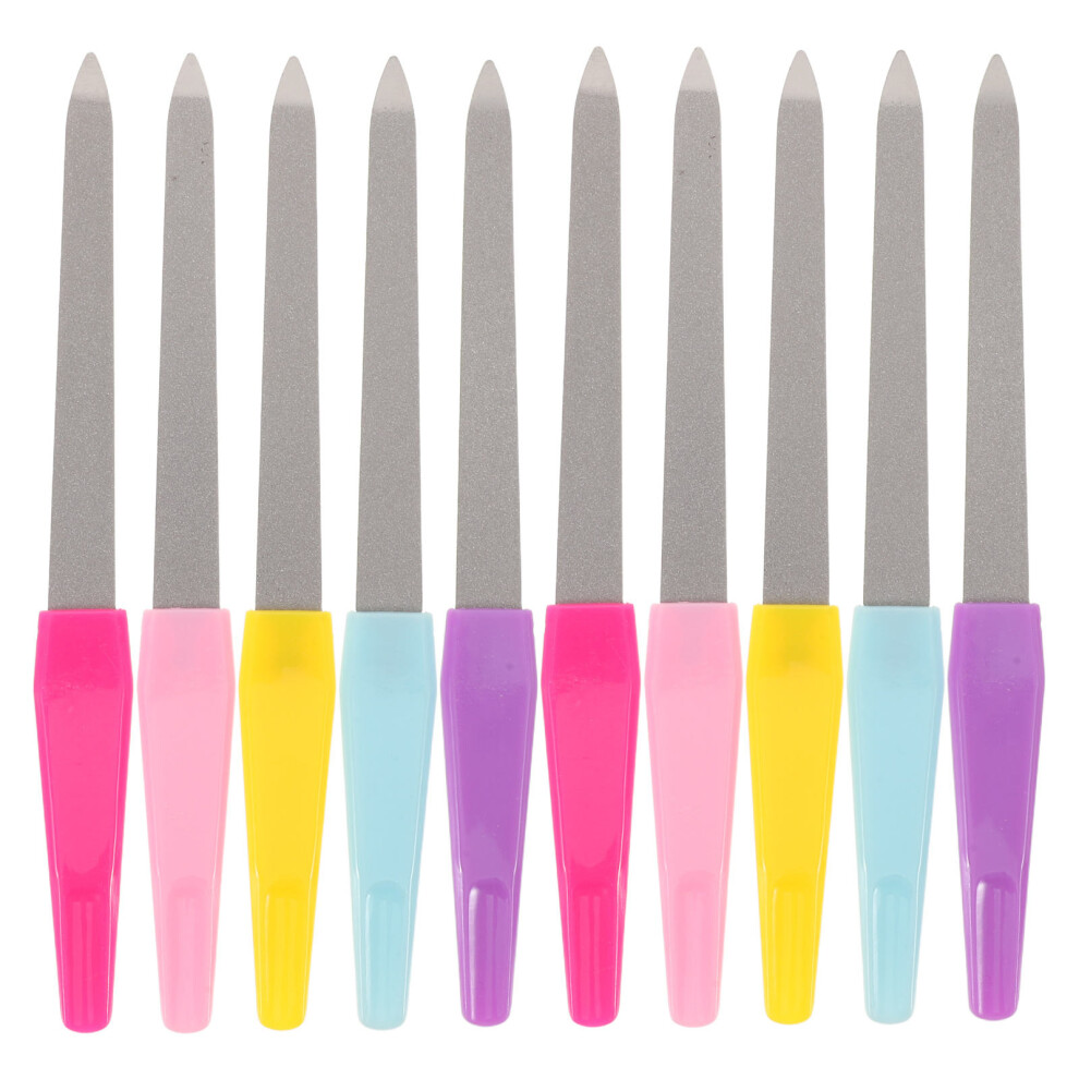 Iplusmile 10Pcs Stainless Steel Nail File Double-Sided Manicure Tool