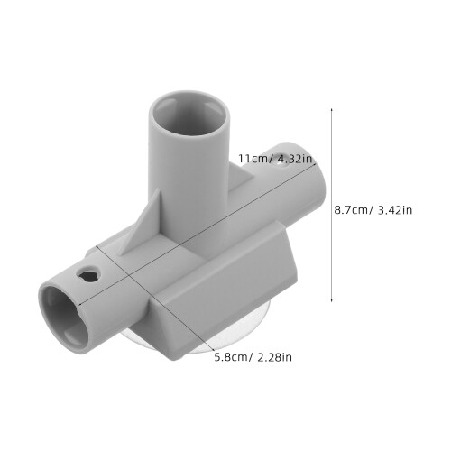 T-Shaped 3-Way Plastic Pipe Connector with Suction Cup for Playpens 2