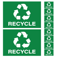 10pcs Vinyl Recycling Stickers for Trash Bins Waste Labels