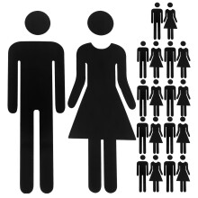 self adhesive acrylic bathroom signs for men and women, 10 sets