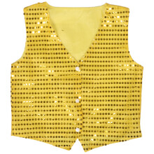 Kids Boys Girls Sequined Dance Vest 130cm Hip Hop Costume