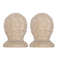 2pcs Pineapple Wood Finials Unfinished Bed Post Caps