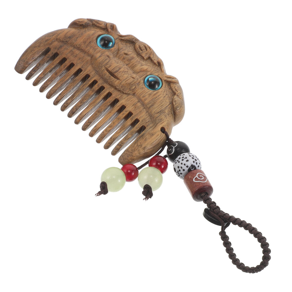 Vaguelly Unisex Carved Sandalwood Comb - Mini Travel Hair Brush For Women