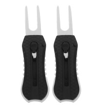 Divot Tool and Ball Marker: Telescopic Golf Green Fork for Turf Repair