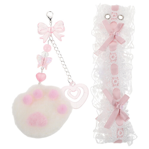 1 Set Cute Lace Snap Strap for Mechanical Paw Charm