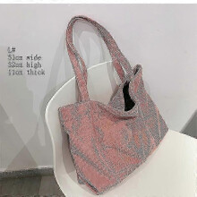 Corduroy Bag Handbags for Women Shoulder Bags Female Soft Environmental Storage Reusable Girls Small And Large