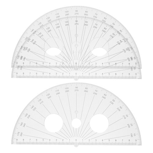3pcs Plastic Protractor Ruler 180 Degree Set for Classroom Use