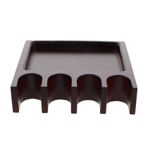 4-Hole Non-Slip Pool Cue Holder - Solid Wood Billiard Stick Rack