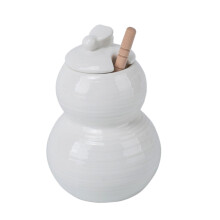 Honey Dispenser No Drip Ceramic Honey Jar with Fine Craftsmanship for Tea and Food Storage, 16 oz Capacity