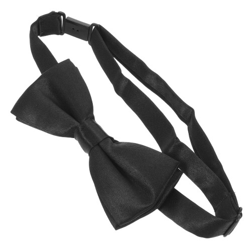 Adjustable Kids Bow Tie Pre-Tied Solid Color Black