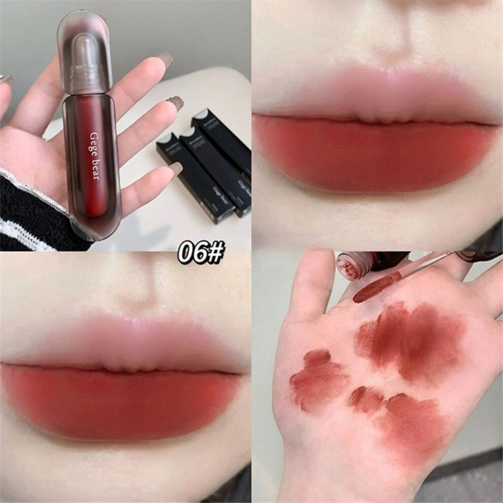 (Type#6) Gogo Bear Twilight Velvet Lip Mud Lip Glaze Matte Velvet Not Easy To Fade White-image-OPC-PKCRQNZ-NEW