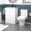 NES Home Nes Home 600mm Handleless White Basin Vanity Square Rimless Close Coupled Toilet 1