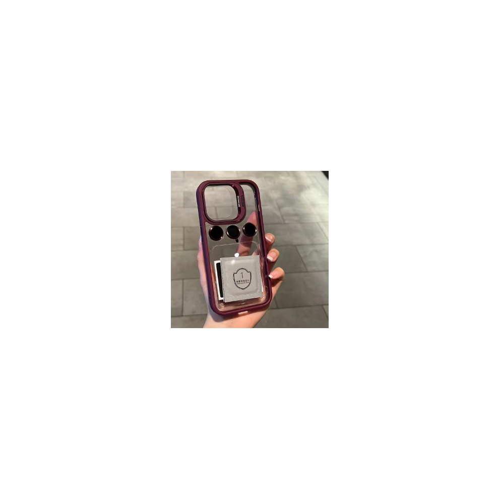 Zaprix Luxury Bracket Transparent Phone Case For Iphone 17 Air Red 5051140535131