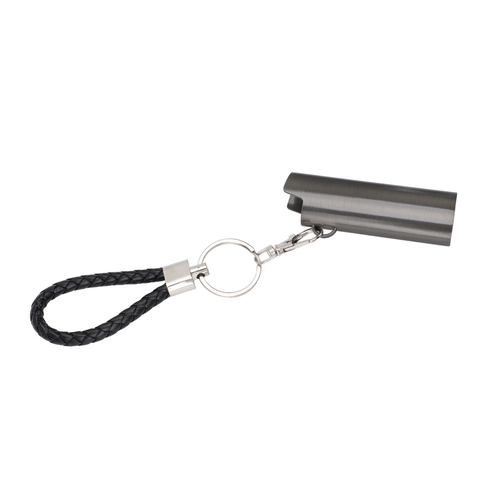 Aluminum Alloy Lighter Holder Keychain with Spring Clip Grey