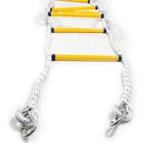 Emergency Fire Escape Ladder 18M (59FT) Flame Resistant Soft Rope Portable Reusable High Weight Capacity 420KG for Windows Balconies
