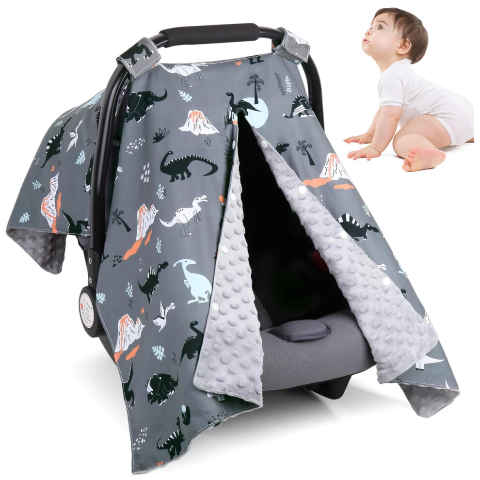 Baby Carseat Cover, Breathable Soft Sun Protection Canopy for Stroller, Snap Button Design, Ideal for Breastfeeding