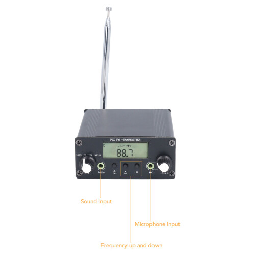 0.5W FM Broadcast Transmitter with Mic Control DC12V Stereo System 2
