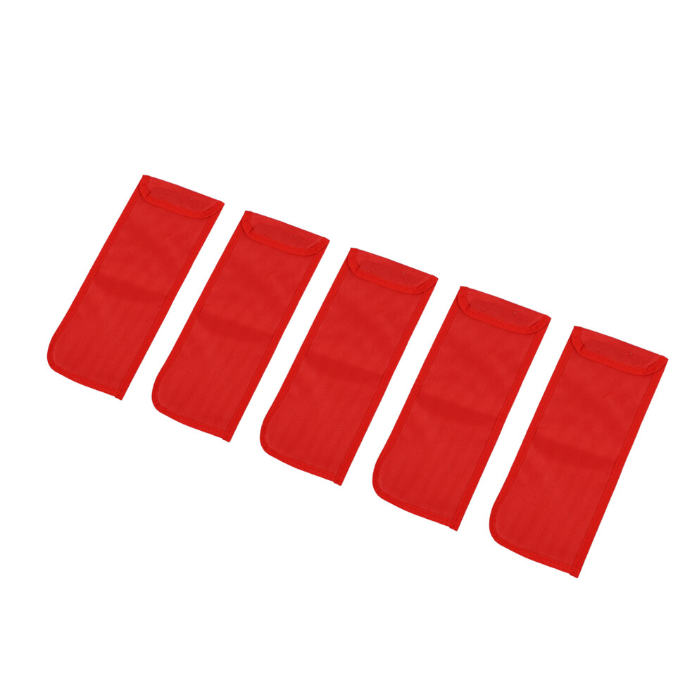5Pcs Red Camping Tent Stake Bags, 35X14.5cm, Puncture Resistant 8351347120374