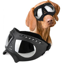 Large dog UV sunglasses, windproof, snowproof, dustproof/smoggy pet goggles, soft frame, elastic