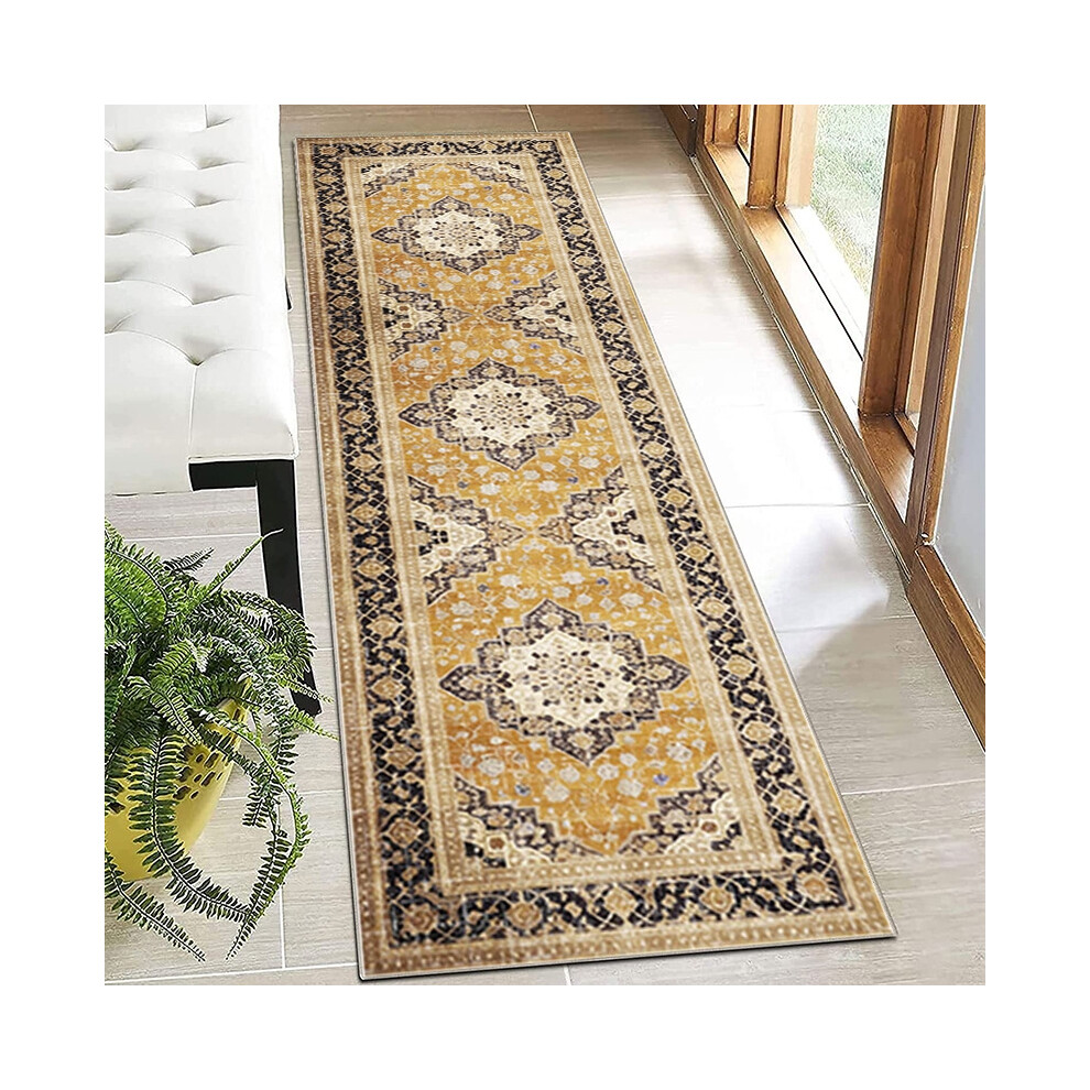 (Style 7, 60*210cm) Balcony long carpet, household washable base, foldable anti-slip foot mat, bay window mat, thickened bedside blanket