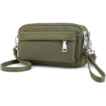 Ladies Small Messenger Bag Waterproof Nylon Mini Phone Wallet Wrist Bag Clutch Ladies Girls green