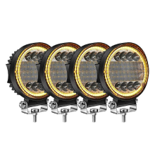 4X LED Work Light Pods Round Amber Spot Combo Light Amber Fog Lamp for Off Road SUV