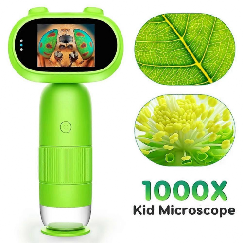 Digital Microscope Handheld Microscope with 2inch IPS Screen 1000X Portable Pocket Microscope for Kids Adults PC View 1