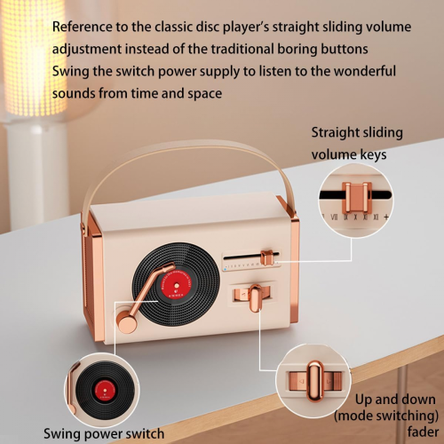 Φορητό CD player με ήχο 360, AUX, κάρτα TF, Bluetooth, δίσκο U, ραδιόφωνο FM - Ευέλικτο CD p 1