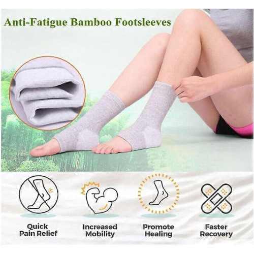Mangas de bambu para os pés, meias de compressão de bambu, mangas de bambu para os pés 2