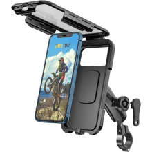 Diefstalbestendige waterdichte motorfiets telefoonhouder - iMESTOU Fietstelefoonhouder 1" bal stuurpen mobiele houder met dubbele sokkel arm