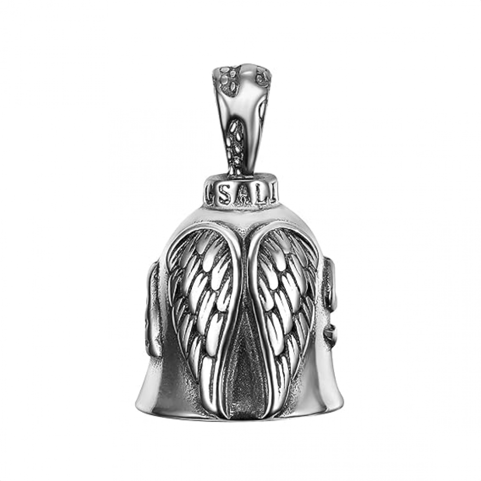 Bell Angel Wing Knight Bell Letters Keychain Motorcycle Bike Riding Guardian Bell