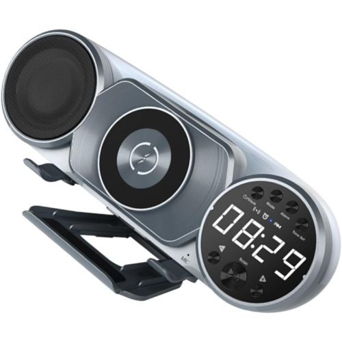 Ασύρματη φόρτιση, ηχείο Bluetooth, ραδιόφωνο FM, TF, AUX, USB, hands-free, διακόσμηση, φωτ 2