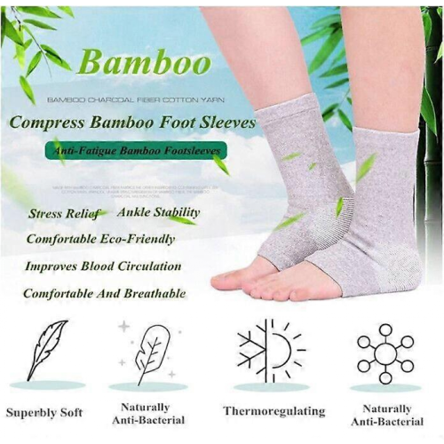 Mangas de bambu para os pés, meias de compressão de bambu, mangas de bambu para os pés 1
