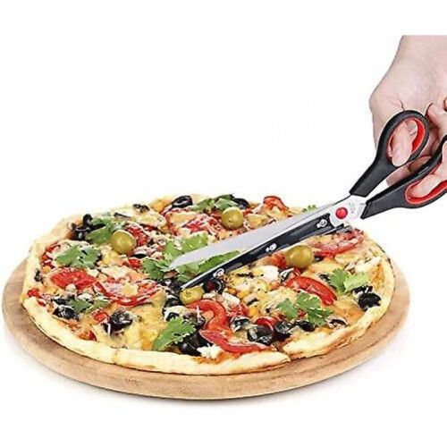 Kitchen Pizza Scissors Sharp Blades Pizza Cutter with Pizza Server Stainless Steel Pizza Scissors / Pizza Knife - Red 2