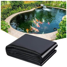 Pond Liner 0.12mm Flexible Black HDPE Membrane for Fish Ponds, Waterfalls, 5x5m, 5x8m, 6x10m, 5x15m Sizes