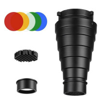 Conical Snoot Set for Bowens Mount - Large Aluminium Light Control Tool for Creative Photography