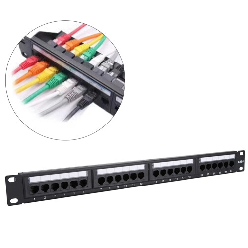 24 Port Mountable Data Patch Panel High Speed CAT6 2