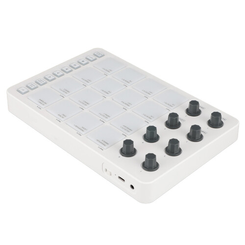 SMC PAD Bluetooth MIDI Controller with 16 RGB Pads & 8 Knobs, 227x147x38mm