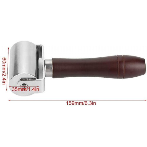 60mm Leather Press Roller High Carbon Steel Solid Leather Edge Roller with Wooden Handle, Glue Lamin 1