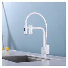 Copper Faucet Water Purification and Filtration Multifunctional Pull-Out Three in 1 Kitchen Sink Faucet, Chrome Bianco A