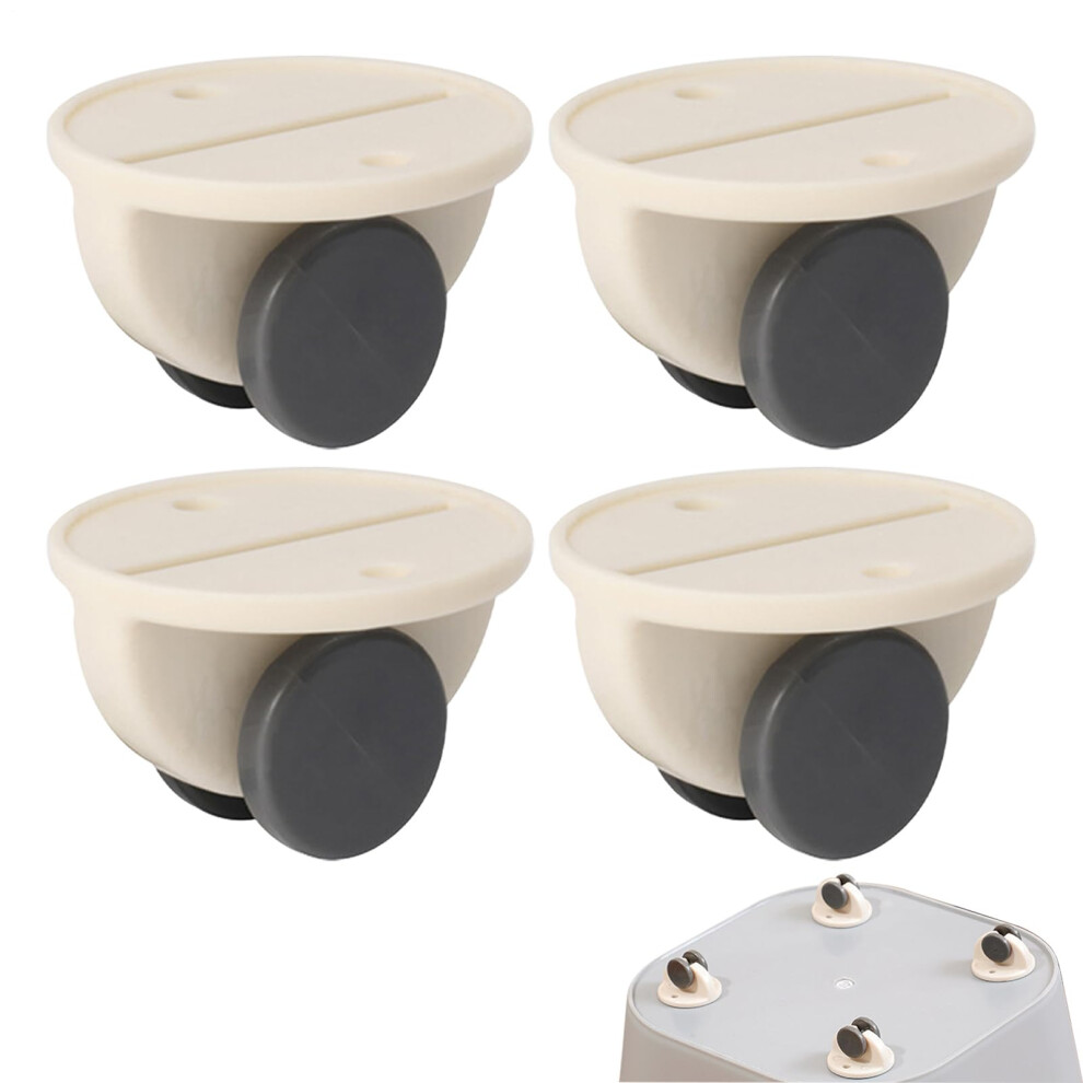 Adhesive Casters - Mini Self Adhesive Wheels, 4 Small Sticky Pulleys For Furniture And Project Moving, White 6447073496653