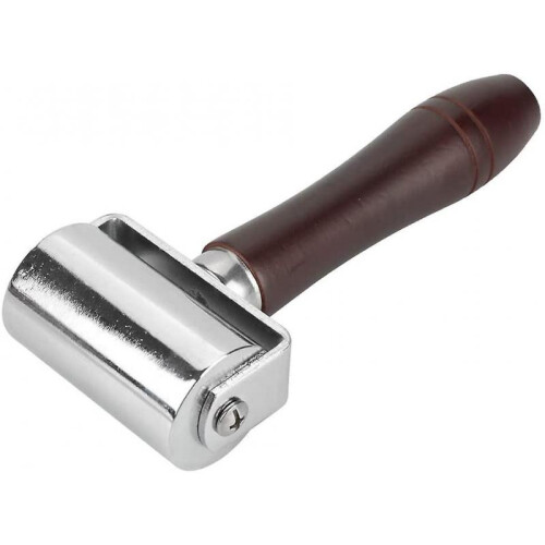 60mm Leather Press Roller High Carbon Steel Solid Leather Edge Roller with Wooden Handle, Glue Lamin