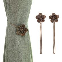 Vintage Magnetic Curtain Tieback, 1 Pair Resin Flower Curtain Drapery Holdback Window Curtain Decora