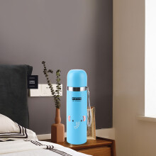 500ml Edelstahl-Vakuumtrinkflasche für Kinder, Blau – Tragbare isolierte Wasserflasche